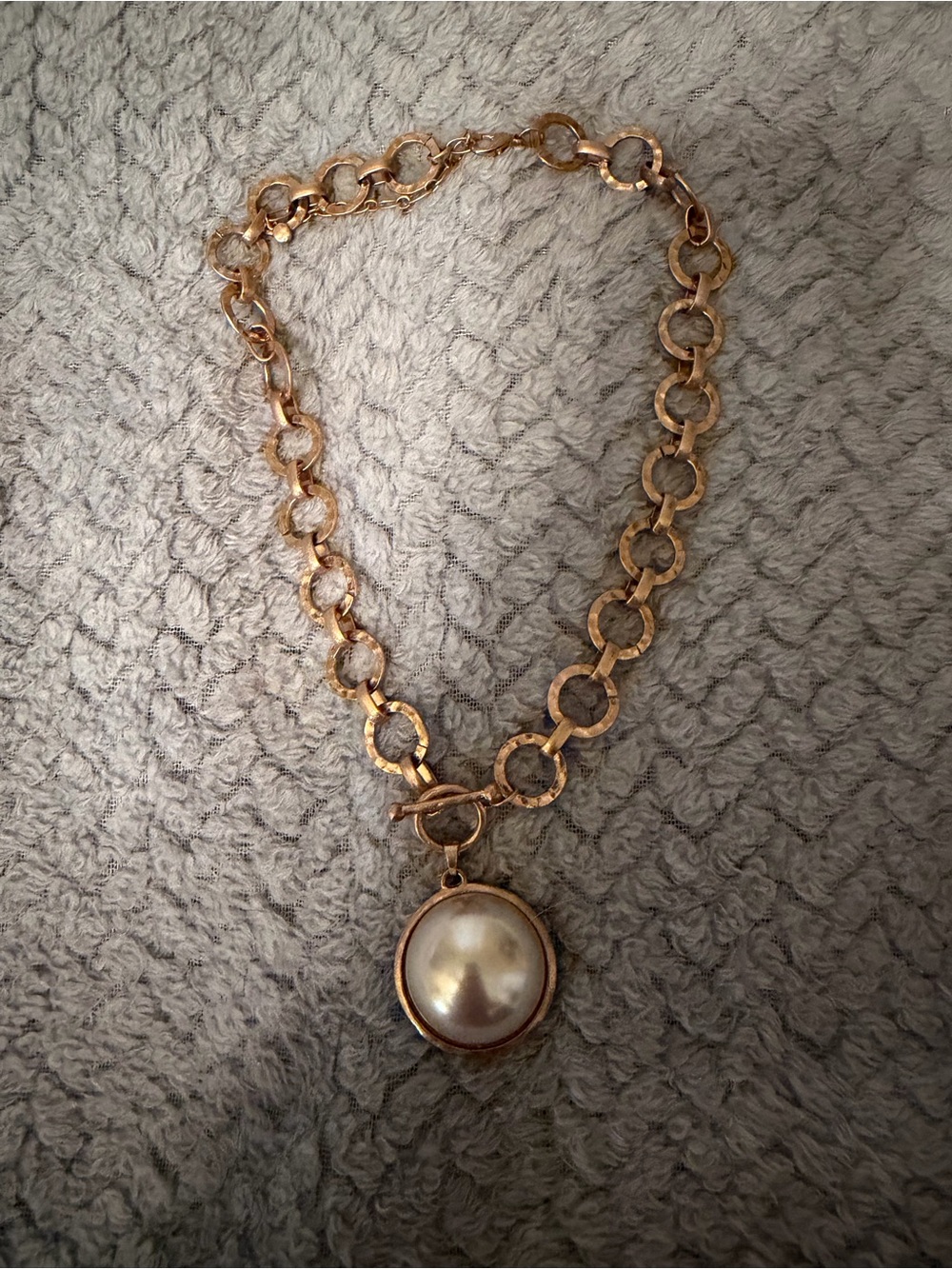 Gold Chain Necklace with Pearl Pendant